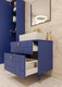 Миниатюра изображения товара Тумба под умывальник LEVEL Олимпия 56 Four с двумя ящиками подвесная (синий матовый)
