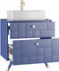 Миниатюра изображения товара Тумба под умывальник LEVEL Олимпия 56 Four с двумя ящиками подвесная (синий матовый)