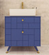 Миниатюра изображения товара Тумба под умывальник LEVEL Олимпия 56 Four с двумя ящиками подвесная (синий матовый)