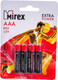 Миниатюра изображения товара Комплект батареек Mirex R03 AAA / 23702-ER03-E4 (4шт)