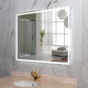 Миниатюра изображения товара Зеркало Пекам Greta 110x80 / greta-110x80scl (с подсветкой, с сенсором на прикосновение, часами)