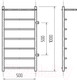 Миниатюра изображения товара Полотенцесушитель водяной GRANULA Классик 50x100 с полкой (боковое подключение, правое)