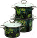 Миниатюра изображения товара Набор кастрюль КМЗ Тропическая ночь-5-1 Элит (3шт, черный)