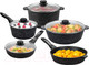 Миниатюра изображения товара Набор кухонной посуды Elan Gallery Гармония вкуса / 120110+5 (9пр, черный мрамор)