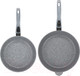 Миниатюра изображения товара Набор сковородок Elan Gallery Гармония вкуса +крышки / 120591+2 (4пр, серый мрамор)