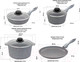 Миниатюра изображения товара Набор кухонной посуды Elan Gallery 120547+7 (12пр, серый мрамор)