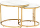 Миниатюра изображения товара Комплект журнальных столиков Stool Group Селена / EET-131-2S-TG White (стекло белый мрамор/золото)