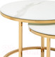 Миниатюра изображения товара Комплект журнальных столиков Stool Group Селена / EET-131-2S-TG White (стекло белый мрамор/золото)