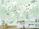Миниатюра изображения товара Фотообои листовые Vimala Зеленая карта мира (270x400)
