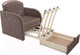Миниатюра изображения товара Кресло-кровать Mebel-Ars Малютка (бархат серо-шоколадный Star Velvet 60 Cofee)