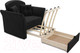 Миниатюра изображения товара Кресло-кровать Mebel-Ars Малютка №2 (велюр черный НВ-178 17)