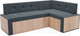 Миниатюра изображения товара Уголок кухонный мягкий Mebel-Ars Таллин правый 210x83x140 (велюр серо-синий HB-178 26)