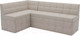 Миниатюра изображения товара Уголок кухонный мягкий Mebel-Ars Атлантис левый 190x84x120 (бежевый Star Velvet 6 Light Beige)