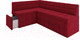 Миниатюра изображения товара Уголок кухонный мягкий Mebel-Ars Атлантис левый 190x84x120 (кордрой красный)