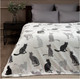 Миниатюра изображения товара Плед TexRepublic Absolute Flannel Коты 200x220 / 44047 (черный/серый/белый)
