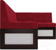 Миниатюра изображения товара Уголок кухонный мягкий Mebel-Ars Нотис правый 187x82x112 (кордрой красный)