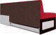 Миниатюра изображения товара Уголок кухонный мягкий Mebel-Ars Нотис правый 187x82x112 (кордрой красный)