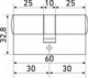 Миниатюра изображения товара Цилиндровый механизм замка Стандарт Max 60 (30x30) SN перф. ключ/ключ (5 ключей)