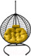 Миниатюра изображения товара Кресло подвесное Craftmebelby Кокон Капля Премиум (желтый/графит)