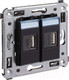 Миниатюра изображения товара Розетка DKC Avanti USB / 4402543 (черный квадрат)