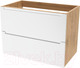 Миниатюра изображения товара Тумба под умывальник ЗОВ Дион 80 / D80LHO0M9003MKV5 (белый матовый/дуб)