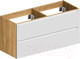 Миниатюра изображения товара Тумба под умывальник ЗОВ Дион 120 / D120LHO0M9003MKV5 (белый матовый/дуб)