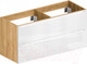 Миниатюра изображения товара Тумба под умывальник ЗОВ Дион 120 / D120LHO0M9003GKV5 (белый глянцевый/дуб)