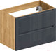 Миниатюра изображения товара Тумба под умывальник ЗОВ Дион 70 / D70LHO0M7015GKV5 (графит глянцевый/дуб)