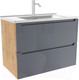 Миниатюра изображения товара Тумба под умывальник ЗОВ Дион 90 / D90LHO0M7015GKV5 (графит глянцевый/дуб)