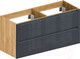Миниатюра изображения товара Тумба под умывальник ЗОВ Дион 120 / D120LHO0M7015GKV5 (графит глянцевый/дуб)