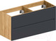 Миниатюра изображения товара Тумба под умывальник ЗОВ Дион 120 / D120LHO0M7015MKV5 (графит матовый/дуб)