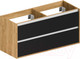 Миниатюра изображения товара Тумба под умывальник ЗОВ Парма 120 / P120LHO0MBPMC1A (дуб/черный)