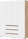 Миниатюра изображения товара Шкаф Стендмебель Хелен ШК 05 с ящиками (белый/дуб крафт золото)