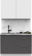Миниатюра изображения товара Кухонный гарнитур Интермебель Микс Топ-1 1.2м (белый премиум/графит серый/венато)