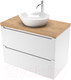 Миниатюра изображения товара Тумба под умывальник ЗОВ Дион 80 / D80LWP0M9003MKV5-HPL38T (туя/белый матовый)