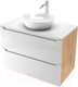 Миниатюра изображения товара Тумба под умывальник ЗОВ Дион 80 / D80LHO0M9003GKV5-KP13W (белый глянец/дуб)