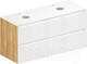 Миниатюра изображения товара Тумба под умывальник ЗОВ Дион 120 / D120LHO0M9003GKV5-KP13W (белый глянец/дуб)