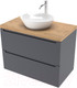 Миниатюра изображения товара Тумба под умывальник ЗОВ Дион 70 / D70LAFM7015MKV5-HPL38T (туя/графит матовый)
