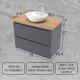 Миниатюра изображения товара Тумба под умывальник ЗОВ Дион 80 / D80LAFM7015MKV5-HPL38T (туя/графит матовый)