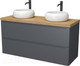 Миниатюра изображения товара Тумба под умывальник ЗОВ Дион 120 / D120LAFM7015MKV5-HPL38T (туя/графит матовый)