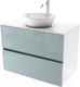 Миниатюра изображения товара Тумба под умывальник ЗОВ Лира 80 / L80MW0MAGVA-KP13W (белый/адриатик)