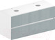 Миниатюра изображения товара Тумба под умывальник ЗОВ Лира 120 / L120MW0MAGVA-KP13W (белый/адриатик)