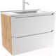 Миниатюра изображения товара Тумба с умывальником ЗОВ Дион 80 / D80LHO0M9003MKV5-OL80 (белый матовый/дуб)