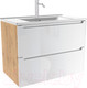 Миниатюра изображения товара Тумба с умывальником ЗОВ Дион 60 / D60LHO0M9003GKV5-OL60 (белый глянец/дуб)