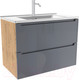Миниатюра изображения товара Тумба с умывальником ЗОВ Дион 70 / D70LHO0M7015GKV5-OL70 (графит глянец/дуб)