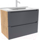 Миниатюра изображения товара Тумба с умывальником ЗОВ Дион 70 / D70LHO0M7015МKV5-OL70 (графит матовый/дуб)