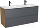 Миниатюра изображения товара Тумба с умывальником ЗОВ Дион 120 / D120LHO0M7015MKV5-OL120 (графит матовый/дуб)
