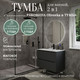 Миниатюра изображения товара Тумба с умывальником ЗОВ Дион 60 / D60LAFM7015MKV5-OL60 (графит матовый)