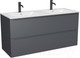 Миниатюра изображения товара Тумба с умывальником ЗОВ Дион 120 / D120LAFM7015MKV5-OL120 (графит матовый)