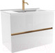 Миниатюра изображения товара Тумба с умывальником ЗОВ Лира 100 / L100MW0MWGVG-OL100 (белый глянец)